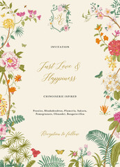 Invitation. Bloom. Wedding card. Vintage floral illustration - 440754089