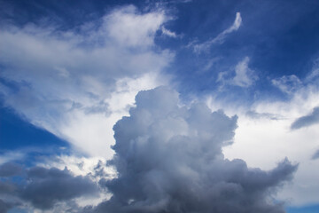 Fototapeta na wymiar Cloud in the blue sky. A beautiful clouds against the blue sky background.