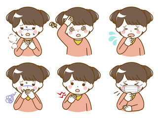 具合の悪い太った幼い少女