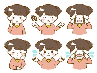 太った幼い少女の困った表情