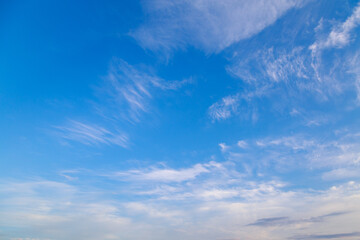 Beautiful blue cloudy sky in windy weather. Background or blank © Iurii Gagarin