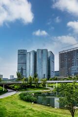 Architectural Landscape Street View of Chengdu Financial Center, Sichuan