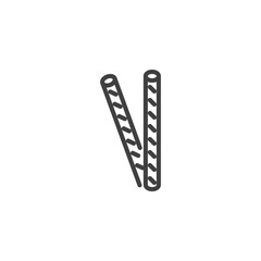 Pretzel sticks line icon