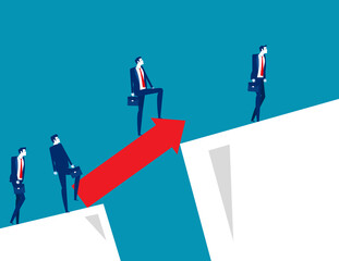 Fototapeta premium The team crosses to the opposite side by placing a red arrow
