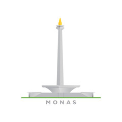 Fototapeta premium The National Monument or popularly abbreviated as Monas or Tugu Monas, jakarta, indonesia National Monument vector illustration