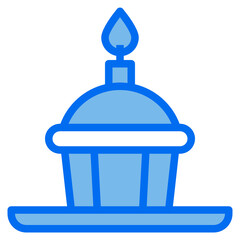 Cupcake blue line icon