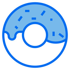 Naklejka premium Donut blue line icon