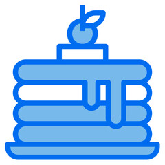 pancake blue line icon