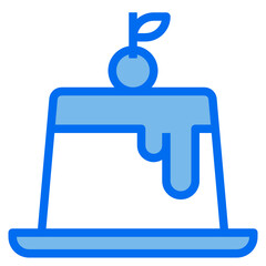 pudding blue line icon