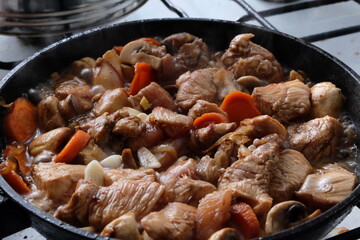 stew with carrots mushrooms and onions