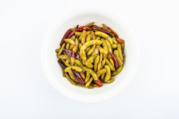 A pot of delicious spicy five-spice stewed edamame