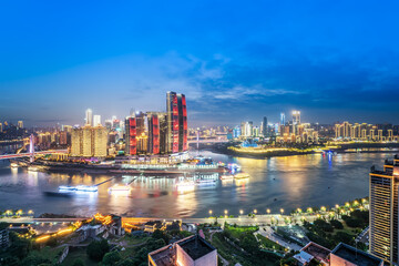 Fototapeta na wymiar Aerial photography of Sichuan and Chongqing city night view