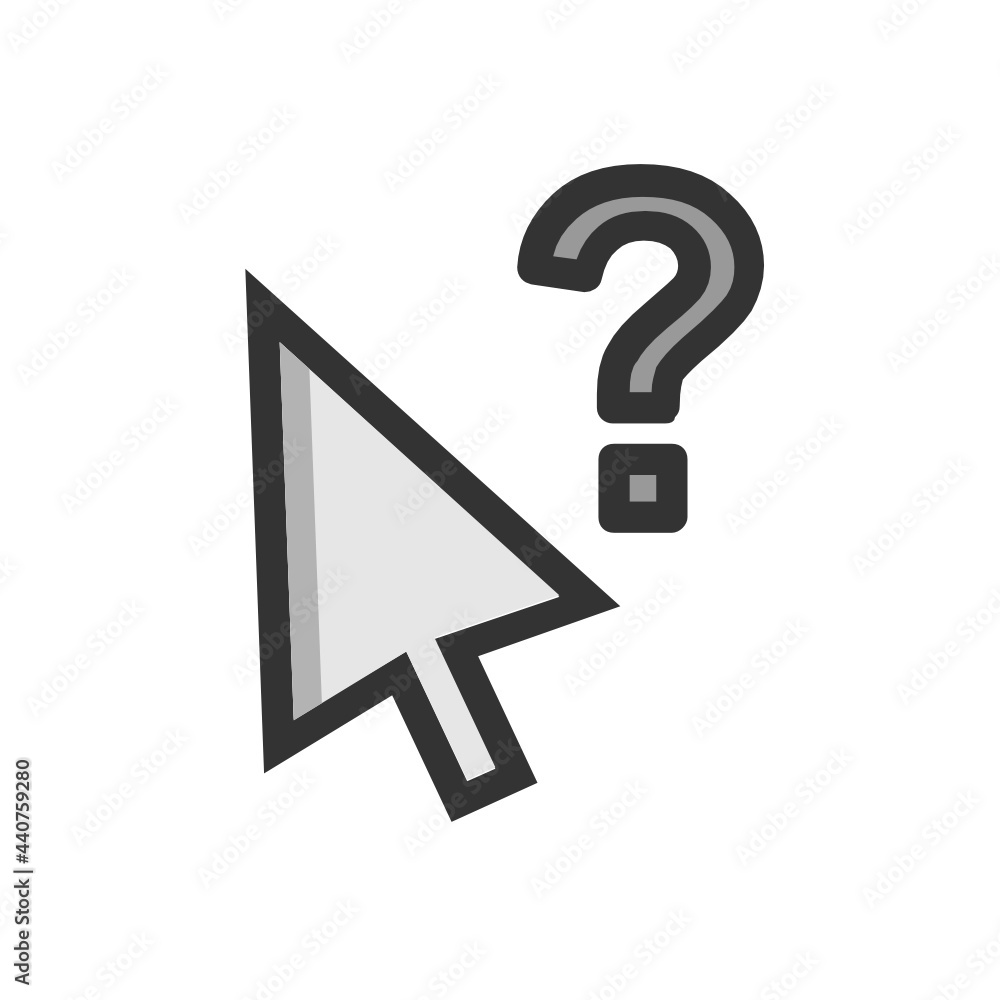 Poster arrow help cursor filled outline icon