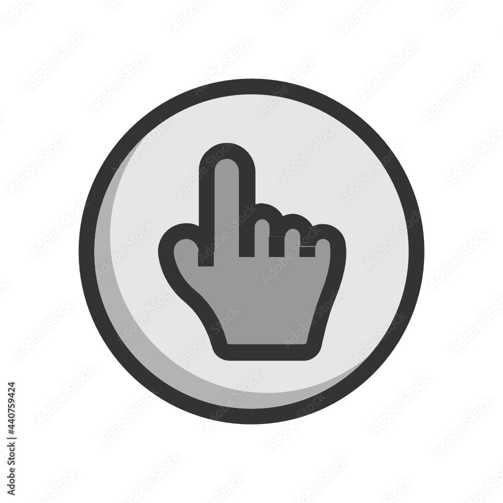 Poster click cursor filled outline icon