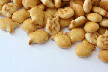 Fish shaped cookies. Close-up. There is a free space.