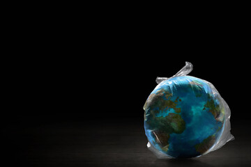 Planet earth in a plastic