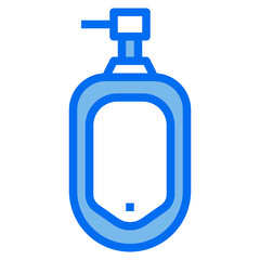 Bathroom blue line icon