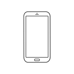 Mobile phone line icon. Simple smartphone outline symbol. Vector isolated on white background