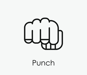 Punch vector icon. Editable stroke. Symbol in Line Art Style for Design, Presentation, Website or Apps Elements, Logo. Pixel vector graphics - Vector