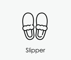 Slippers vector icon. Editable stroke. Symbol in Line Art Style for Design, Presentation, Website or Apps Elements, Logo. Pixel vector graphics - Vector