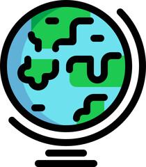education globe color outline icon