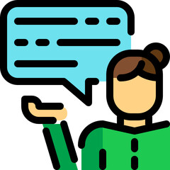 teacher color outline icon