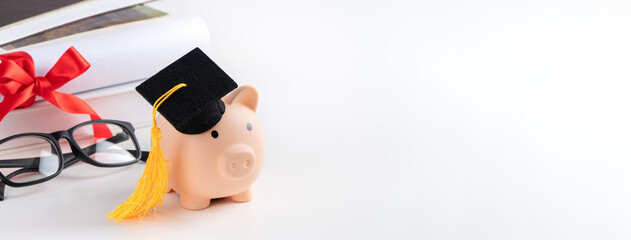 Design concept of new graduate trying to find a job and saving money.