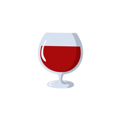 Wine glass icon, modern minimal flat design style, vector illustration