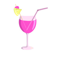 juice glass flat design, vector illustration
