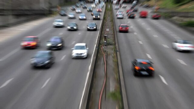 traffic on the ring road of Paris, automobile traffic jams