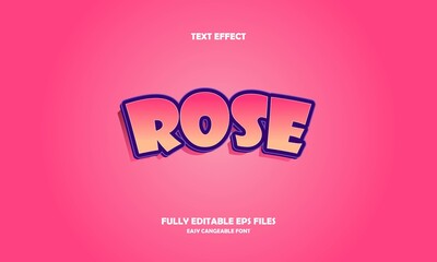 modern text effect rose editable vector illustration