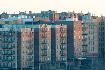 Dense residential district of Inwood, Upper Manhattan, New York