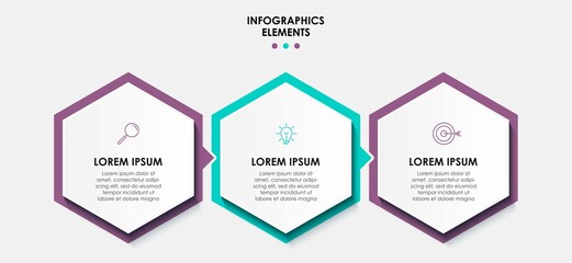 Business Infographic design template Vector with icons and 3 options or steps. Can be used for process diagram, presentations, workflow layout, banner, flow chart, info graph