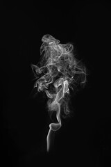 Smoke on a black background.