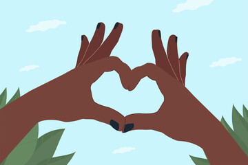 Hands in the heart gesture