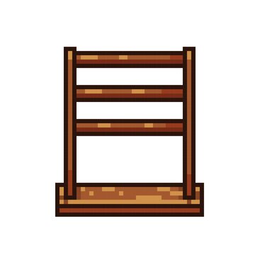 recommend clip art: Clothes rack placed on the floor, pixel art. Wooden clothes rack pixel art. Towel rack pixel art. Clothes line. Vector illustration. Standing Towel Rack. Towel pixel art.