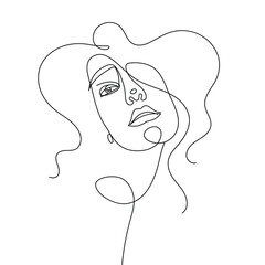 girl with loose hair in line art