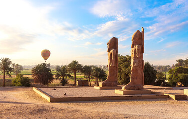 Colossal statues near Mortuary Temple of Thutmose III, Luxor, Egypt