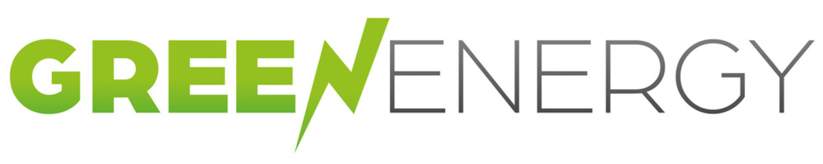Logo green energy with flash