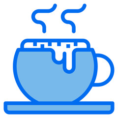 Cappuccino blue line icon
