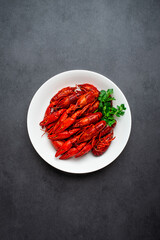 A plate of delicious crayfish