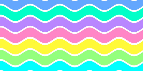 Abstract colorful lines wavy stripes  background. Unicorn rainbow pattern.
