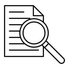 Vector Search File Outline Icon Design