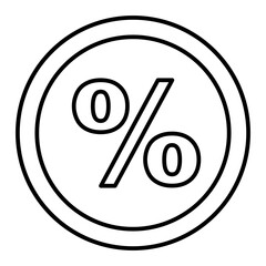 Vector Percentage Outline Icon Design