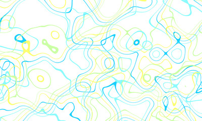 Green blue and yellow curve wave line on white abstract background.