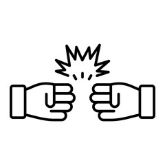 Obraz premium Vector Struggle Outline Icon Design