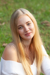 Fototapeta premium beautiful woman in park