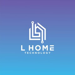 Set of modern home architecture industrial building technology logo design templates with initial letter L, house logo letter L