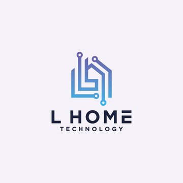 Set of modern home architecture industrial building technology logo design templates with initial letter L, house logo letter L
