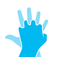 Hands only cpr silhouette icon. Clipart image isolated on white background